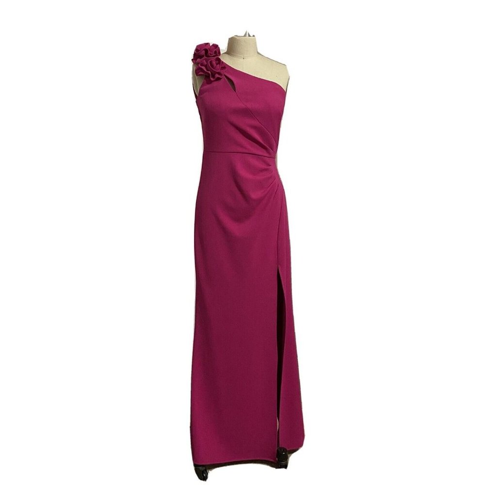 SLNY Hot Pink One Shoulder Women Evening Dress Size 4
